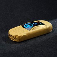 Szblk Lighter Plasma Lighter Double Arc Lighter Charging Metal Windproof Lighter Suitable for Camping Hiking Outdoor Barbecue Kitchen (Color : Gold 1)