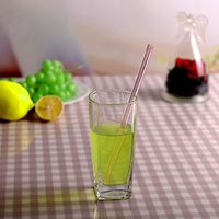 HighlifeS Glass Drinking Reusable Straws Healthy, Perfect Reusable Straw For Smoothies, Tea, Juice, Water, Essential Oils (H)