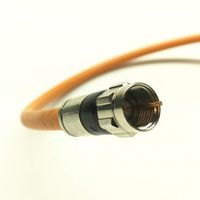 PHAT SATELLITE INTL - 3GHz Direct Burial RG6 Coaxial Cable, Triple Shielded Coax, Gel Coated Braids Protects Core from Moisture and Condensation, Satellite Approved, Made in USA (160 feet, Orange)