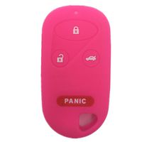 Ezzy Auto Hot Pink Silicone Rubber Key Fob Case Key Cover Key Jacket Skin Protector fit for Honda Accord CR-V Civic Acura TL RL CL
