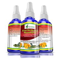 First Aid Herbal Wound Spray 30mL, All-Natural Ingredients and Botanical Extracts, Soothing Aloe Vera with Antiseptic Calendula Flower Blend, for Minor Cuts, Scrapes, Burns, Redness and Inflammation