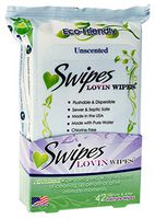 Swipes Lovin All Natural Intimate Feminine Wipes | Aloe & Vitamin E, Free of Chlorine & Dyes, pH-Balanced & Flushable | Unscented, 42 Count, 1 Pack