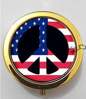 BlackKey Peace Sign 3-Compartment Decorative Pocket Gift Box Case Organizer for Pill, Color 2 -534