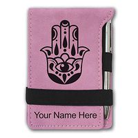 Mini Notepad, Hamsa 2, Personalized Engraving Included (Pink)