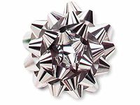Pack Of 50, 4" Diameter Solid Metallic Silver Confetti Gift Bows 24 Loops(1/2" Wide Ribbon) Made In Usa