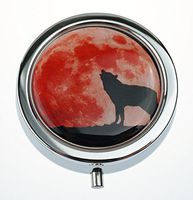 MaXing Wolf Custom Personalized Silver Round Pill box Decorative Metal Medicine Container Case