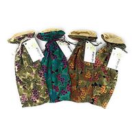 Grape Cluster Fabric - Reusable Drawstring Gift Bag | Eco-Friendly Alternative to Paper Giftwrap for Wine Bottle | Birthday Anniversary | Cotton Cloth, Fully-Lined Gold Lamé, 13.25"x6" Medium (4-Pack)