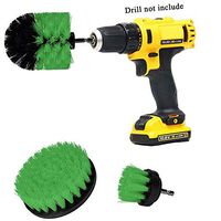 Huiaway Medium Bristles Drill Brush Set Bathroom & Kitchen Scrub Brush Cleaning Kit, Great for Cleaning Bathtubs, Shower, Sinks, Tiles and Much More Green