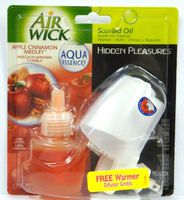 Air Wick Hidden Pleasures Apple Cinnamon Medley Scented Oil Warmer + Refill 0.71 Oz (Pack of 2)