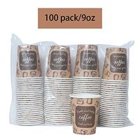 Valentine's Day 100 Pack Disposable Coffee Cups 9 oz Insulated Paper Hot Beverage Drink for Party Home Restaurant Picnic Travel