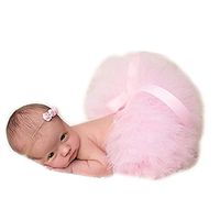 Fashion Unisex Newborn Girl Baby Outfits Photography Props Headdress Tutu Skirt (Pink)