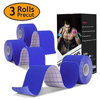 Kinesiology Tape Precut Elastic Therapeutic Sports Tapes for Knee Shoulder and Elbow, Waterproof Athletic Physio Muscles Strips, Breathable, Waterproof, Latex-Free(3 Pack) (Dark Blue)