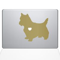 The Decal Guru I Love My Yorkshire Terrier Decal Vinyl Sticker, 13" MacBook Pro (2015 & Older Models), Gold (1482-MAC-13P-G)