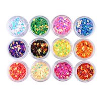 Nail Art,Putars Fashion 12 Colors Mini Eye Flat Oval Sequins for Nail Art Women DIY Accessories