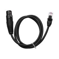 Muslady RJ45 Male Network Connector to 3-Pin Mini XLR Female Extension DMX512 Cable Stage Studio Cables Wires Silver 1m