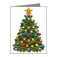 Note Cards (10 Pack) Elegant Christmas Tree and Ornaments