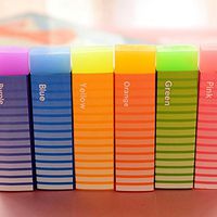 Assorted Colors Block Eraser,Pack of 6