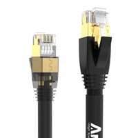 AMPCOM S/FTP CAT8 Ethernet Cable, High Speed Patch Cable 10Gbps, 25Gbps, 40Gbps with Gold Plated RJ45 Connector for Gaming, Playstation, TV, Xbox, Switch, Router 10ft/3m