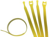 8" Long Hook & Loop Wrap Cable Ties - 5 Pieces - Color Yellow