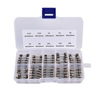 SNNplapla 100pcs/Lot 520mm Quick Blow Glass Tube Fuse Assorted Kits - Fast-blow Glass Fuses (0.2A,0.5A,1A,2A,3A,5A,8A,10A,15A,20A)