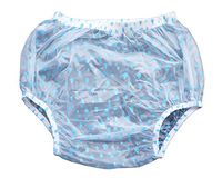 Haian Adult Incontinence Pull-on Plastic Pants (XX-Large, Blue Rindrops Print)