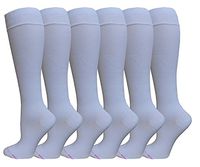 Ladies 6 Pair Pack Compression Socks (White)