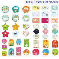 Easter Gift Stickers for Presents Many Different Unique Cute Easter Bunny Chick Sealing Stickers Designs and 45Pc Easter Themed Stickers with Self-adhesive Easter DIY Decorative for Easter Party Decor