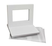 Golden State Art, Pack of 10 White Pre-Cut 8x10 Picture Mat for 5x7 Photo with White Core Bevel Cut Mattes Sets. Includes 10 High Premier Acid Free Mats & 10 Backing Board & 10 Clear Bags