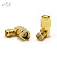 Ancable 2-Pack Reverse Polarity RP-SMA Male to RP-SMA Female Right Angle 90-Degree RF Coaxial Adapter Connector