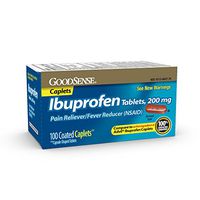 GoodSense Ibuprofen Tablets, 200 mg, Pain Reliever and Fever Reducer, 100 Count, Temporarily Relieves Minor Aches and Pains Due to: Headaches, Minor Pain of Arthritis, and the Common Cold