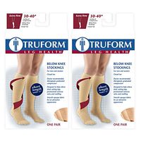 Truform Compression 30-40 mmHg Knee High Stockings Beige, X-Large - Short, 2 Count