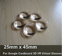 Angelduck 2 Pcs 25mm x 45mm Biconvex Lenses for Google Cardboard 3D VR Virtual Glasses