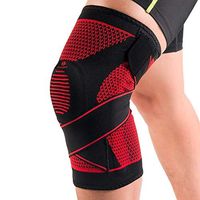 Kuangmi Knee Brace Spring Support with Side Stabilizers Silicone Bandage Patella Sports Protector Joint Pain Relief,Injury Recovery for Running,Basketball,Soccer (Medium)