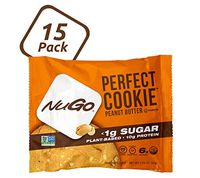 NuGo Perfect Cookie, Peanut Butter, 10g Vegan Protein, 1g Sugar, 180 Calorie, Gluten Free, 15 Count