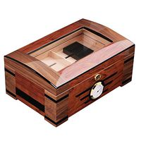 Cigar Humidor Cedar Wood with Front Digital Hygrometer and Humidifier Cigar Case Travel Portable Humidor Holds Up to 100 Cigars