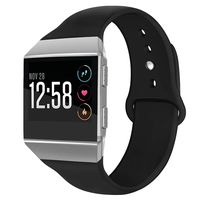 OenFoto Sport Bands Compatible Fit bit Ionic, Soft Silicone Wristband Replacement Watch Band Strap Accessory Bracelet for Fit bit Ionic Smart Watch, Black Large
