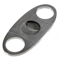Silver Stainless Steel Pocket Cigar Cutter Knife Double Blades