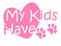UR Impressions Pnk My Kids Have Paws Heart Decal Vinyl Sticker Graphics for Cars Trucks SUV Vans Walls Windows Laptop|Pink|7.5 X 5 inch|URI254-P