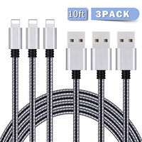 SOTONA Phone Charger, Lighting Cable 3Pack 10FT Long Nylon Braided Fast Charging USB Cable Cord Compatible with iPhone X 8 8Plus 7 7Plus 6s 6sPlus 6 6Plus SE 5 5s 5c iPad iPod and More