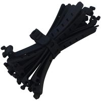 20 Pcs Colorful Adjustable Silicone Fastening Cable Tie Wire Organizer Cable Strap for Cord Wire Management,Black