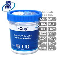 MiCare [15pk] - 13-Panel Multi Drug Test Cup (AMP/BAR/BUP/BZO/COC/mAMP/MDMA/MOP/MTD/OXY/PCP/TCA/THC with A3) #MI-TDOA-2135A3