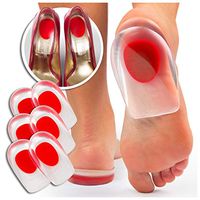 JUTFeet Heel Cushion Inserts Plantar Fasciitis Gel High Heel Cups Silicone Pads for Pain Relief (Small/Med, 3-Pair)