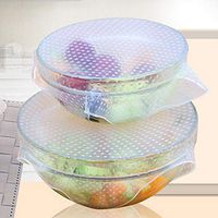 Saran Wrap & Plastic Bags - Arrival 4pcs Set Food Fresh Keeping Saran Wrap Reusable Silicone Wraps Seal Vacuum Cover Lid Stretch - Wrap Keeping Silicone Stretch Large Containers Dishwasher Ho