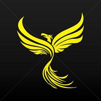 Surf Various sizes Decal Stickers Phoenix Rising Tribal Tablet Laptops Weatherp Yellow (5 X 4.41 Inches)