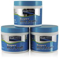 Blue Spring Super Blue Stuff: OTC Natural Pain Relief Cream with Emu Oil - Anti Inflammatory Analgesic Cream for Back, Neck, Knee, Joint, Muscle and Arthritis Pain Relief - 4 Fl Oz Jar, 3 Pack