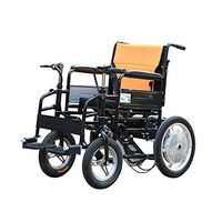 LS Electric Wheelchair, Double Handle Elderly Disabled Electric Wheelchair, Foldable Care Four-Wheel Electric Scooter, Load Capacity 100kg (Color : Lithium Battery 10A)