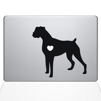 The Decal Guru I Love My Boxer Dog Decal Vinyl Sticker, 13" MacBook Pro (2015 & Older Models), Black (1481-MAC-13P-BLA)