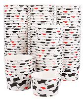 Lawei 100 pack Paper Ice Cream Cups - 6 oz Cow Print Disposable Paper Dessert Bowls for Sundae, Frozen Yogurt, Hot and Cold Food