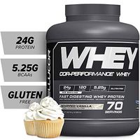 Cellucor COR-Performance Protein Powder Whipped Vanilla 5lb. | 100% Gluten Free + Low Fat Post Workout Muscle Growth Drink for Men & Women | 70 Servings