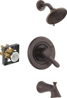 Delta Faucet Lahara 17 Series Dual-Function Tub and Shower Trim Kit with 5-Spray Touch-Clean Shower Head, Venetian Bronze T17438-RB (Valve Included)